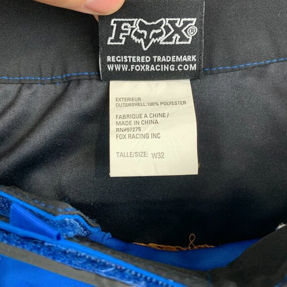 Fox Racing Mens Motocross Shorts 32 Blue Colorblock Cargo Zip Pockets Biking MTB - Picture 5 of 14